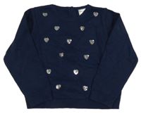 Tmavomodrý svetr se srdíčky Prénatal 