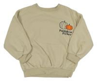 Béžová oversize mikina s dýněmi a nápisy George 