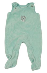 Světlezelené sametové dupačky se lvem 