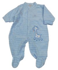 Světlemodrý sametový overal se žirafou 