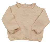 Broskvová mikina se srdíčky a volánky C&A