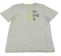 Šedé melírované tričko s nápisem Yigga 