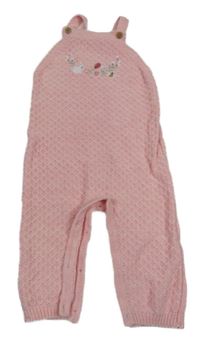 Světlerůžové vzorované pletené laclové kalhoty se zajíčkem Nutmeg