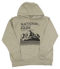 Béžová mikina s horami a kapucí Yigga