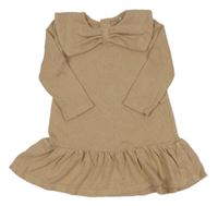 Béžové úpletové šaty s límečkem George