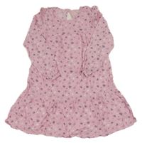 Světlerůžové lehké šaty se srdíčky a volánky Pocopiano