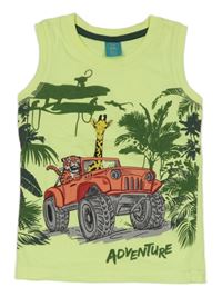Citrónové tílko s autem a zvířátky Little Kids 