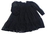 Černé vzorované tylové šaty Matalan