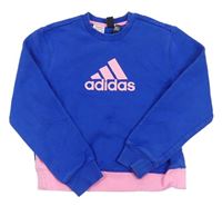 Cobaltově modro-růžová mikina Adidas