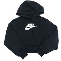 Černá crop mikina s logem a kapucí Nike