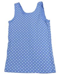 Modrý puntíkatý top s krajkou Matalan