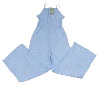Světlemodro-bílý květovaný kalhotový overal H&M
