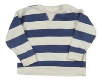 Bílo-tmavomodrá pruhovaná oversize mikina F&F