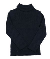 Tmavomodrý žebrovaný vzorovaný svetrový rolák George