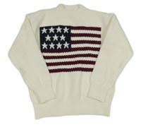 Smetanový svetr s vlajkou SHEIN