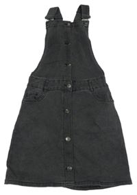 Tmavošedé teplákové riflové šaty YIGGA