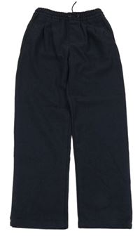 Černo-tmavomodré kostkované vzorované kalhoty ZARA