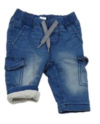 Modré cargo teplákové podšité rifle dopodopo