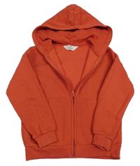 Tmavooranžová propínací mikina s kapucí H&M