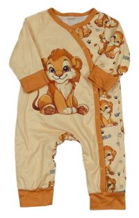 Světležluto-oranžový overal se lvíčky 