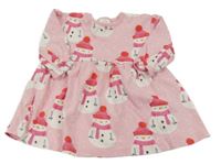 Světlerůžové šaty se sněhuláčky Next