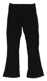 Černé žebrované flare kalhoty Nutmeg