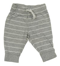 Šedo-bílé pruhované melírované tepláky carter's