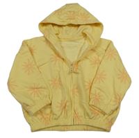 Žlutá květovaná propínací oversize mikina s kapucí St. Bernard