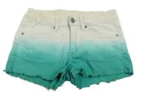 Bílo-modrozelené riflové kraťasy H&M