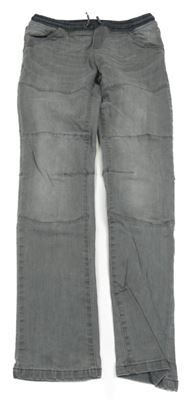 Šedé rifle s úpletovým pasem C&A