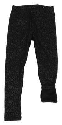 Černé vzorované teplákové legíny