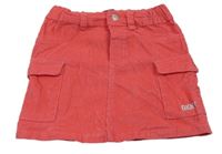 Jahodová cargo manšestrová sukně s logem DKNY