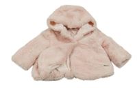 Světlerůžová kožešinová podšitá bunda s kapucí Mayoral