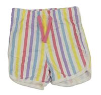 Bílo-barevné pruhované teplákové kraťasy PRIMARK