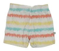 Bílo-barevné pruhované/batikované kraťasy s mašličkou Liegelind