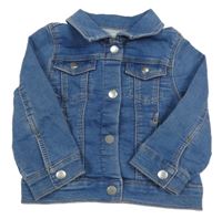 Modrá tepláková riflová bunda s límečkem PRIMARK