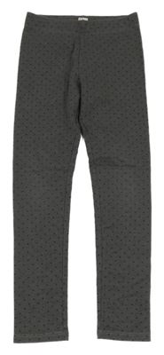 Tmavošedé melírované puntíkaté teplákové legíny H&M