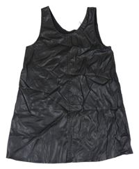 Černé koženkové šaty H&M