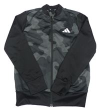 Army-černá propínací sportovní mikina Adidas