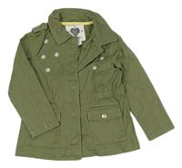 Khaki riflová parka s kopretinami F&F