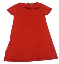 Červené třpytivé úpletové šaty s mašlí H&M