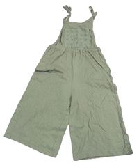 Zelenošedý culottes overal s madeirou River Island
