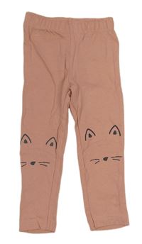 Růžové legíny s kočkami
