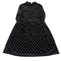 Černé třpytivé kárované sametové šaty Name it