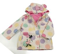 Pudrová puntíkatá nepromokavá bunda s Minnie a kapucí Primark