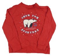 Červená mikina s medvědem John Lewis