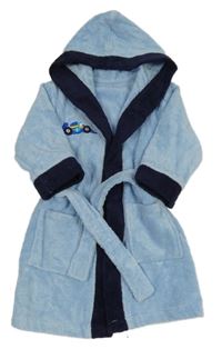 Modrý froté župan s formulí a kapucí Miniclub