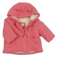 Lososová fleecová zateplená bunda s kapucí Bluezoo