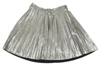Stříbrná plisovaná sukně George