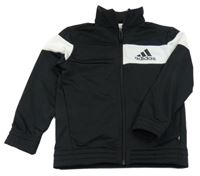 Černo-bílá sportovní propínací mikina s logem Adidas